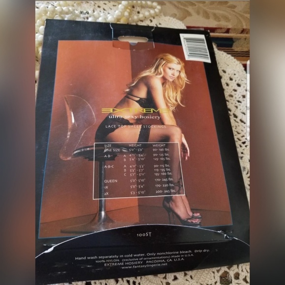 Ultra sexy hosiery lace top stocking white plus 1X cosplay - Picture 3 of 5